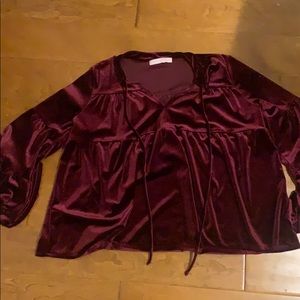 Karlie maroon velvet top